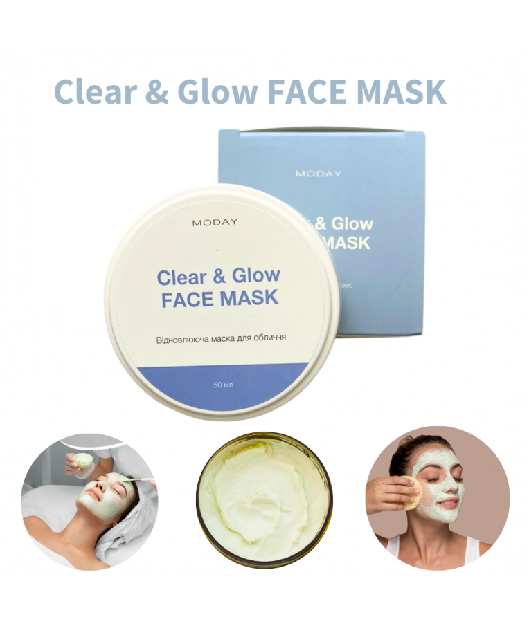 Відновлююча маска-антистрес для обличчя MODAY Clear & Glow FACE MASK